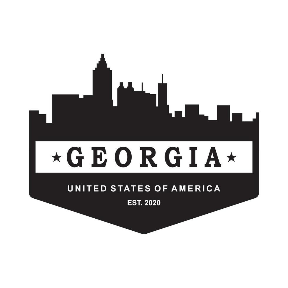 georgia skyline silhouette vector logo
