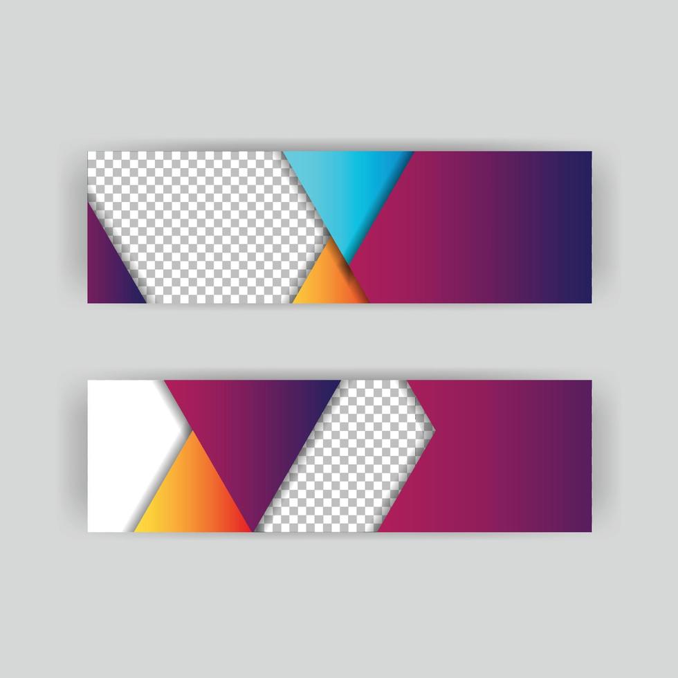 set banner background template with modern shape free vector art