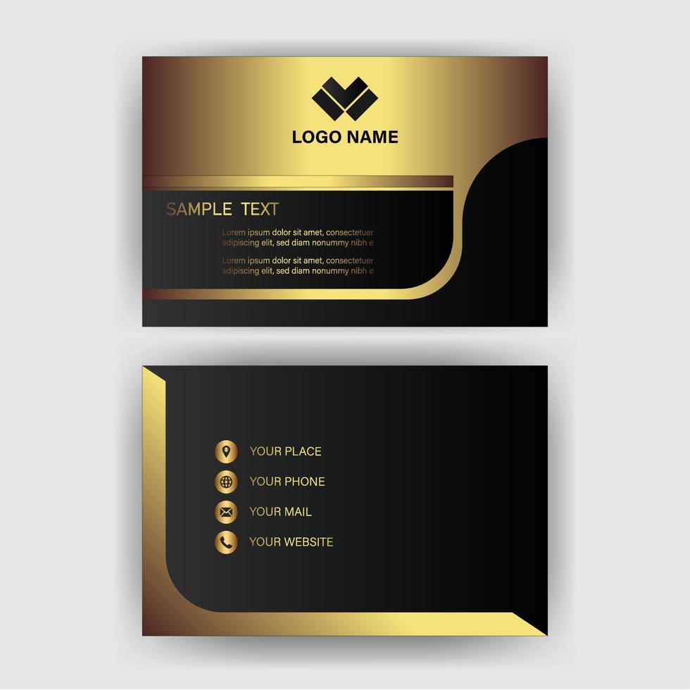 Creative black dark business card Template modern and Clean design vector