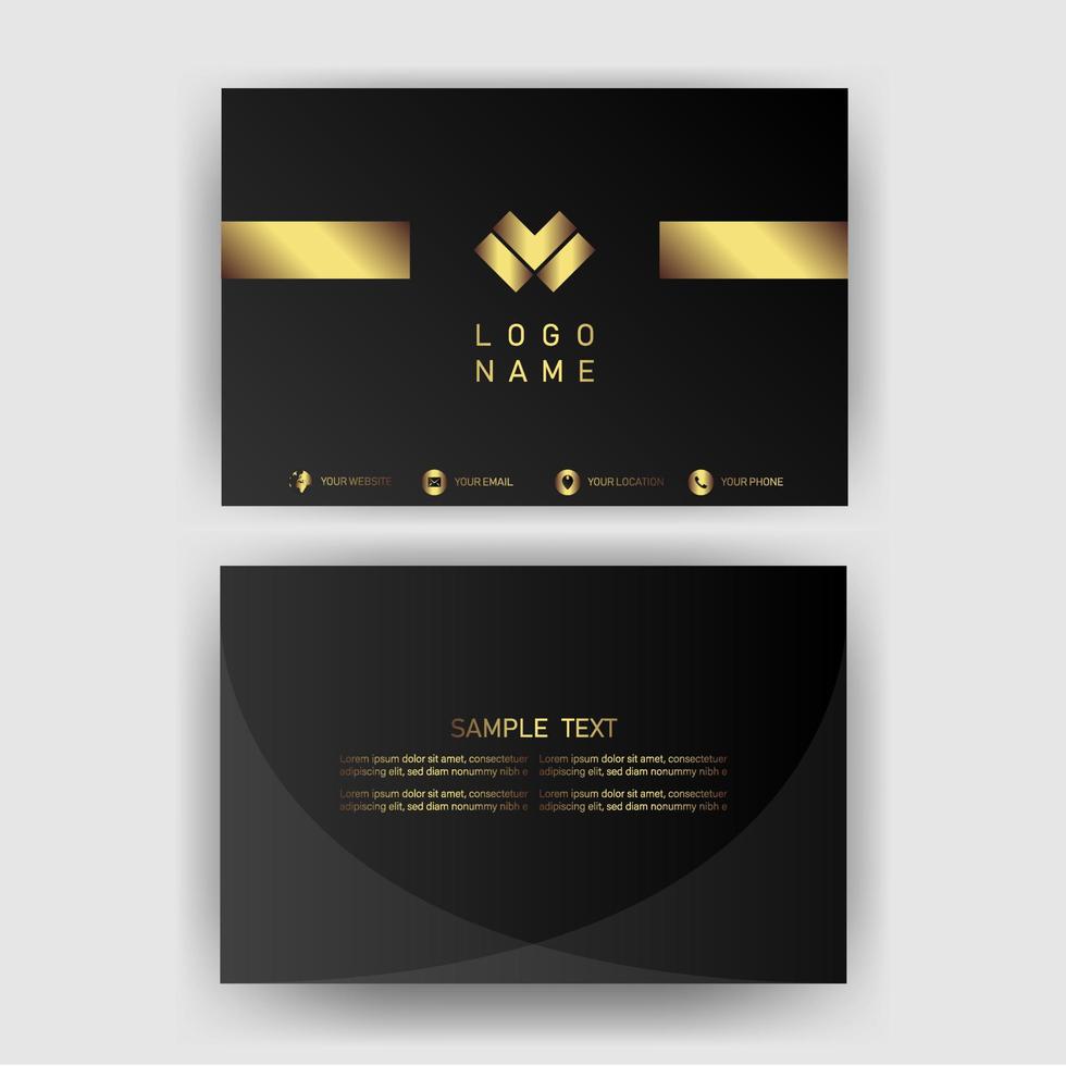 Creative black dark business card Template modern and Clean design vector