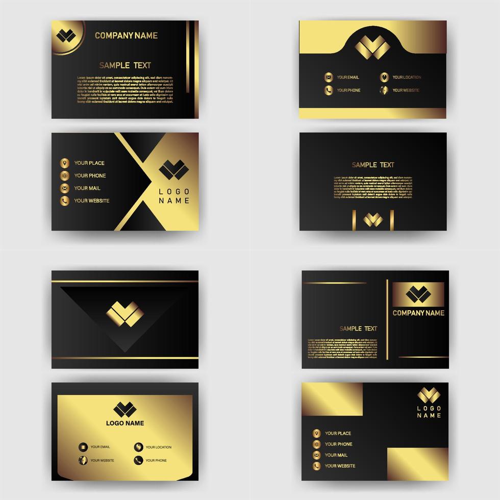 Creative black dark business card Template modern and Clean design vector