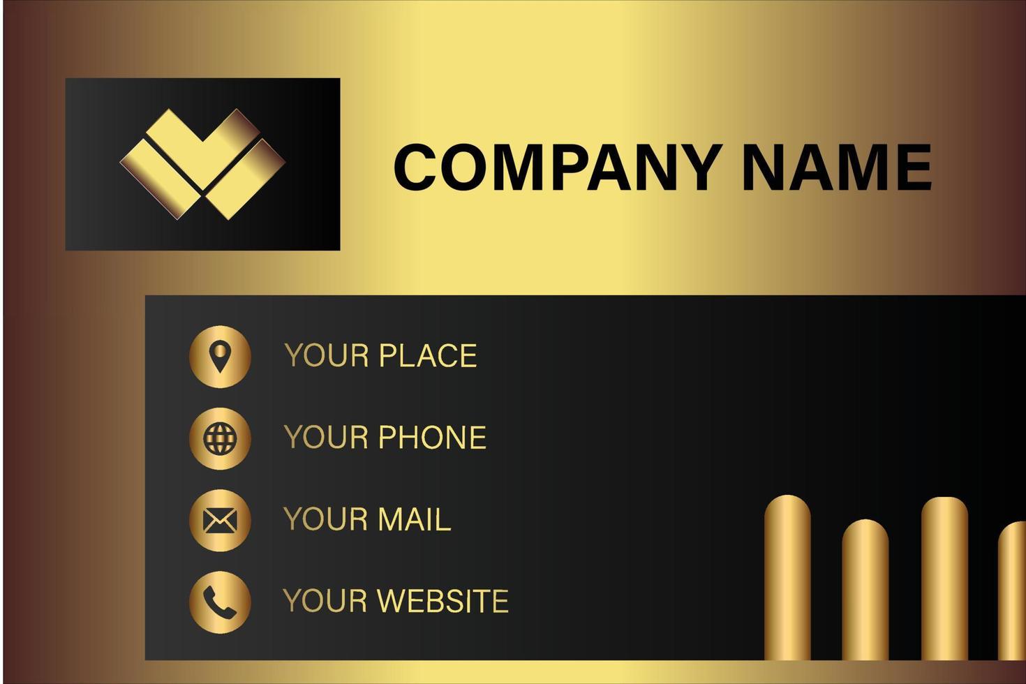 Creative black dark business card Template modern and Clean design vector