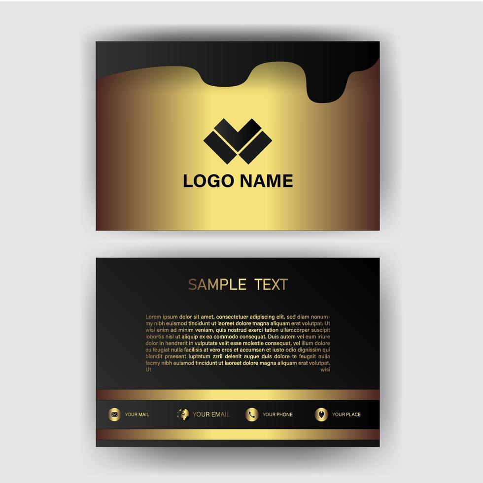 Creative black dark business card Template modern and Clean design vector