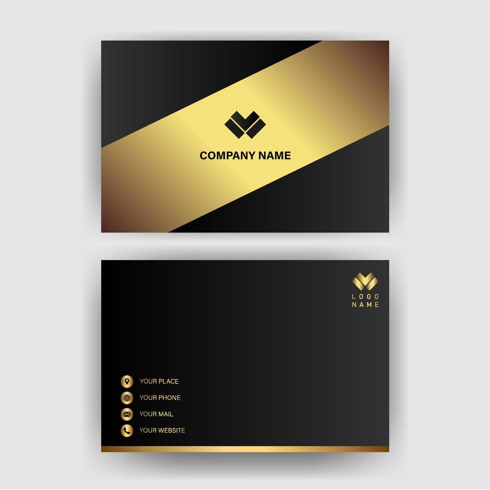 Creative black dark business card Template modern and Clean design vector