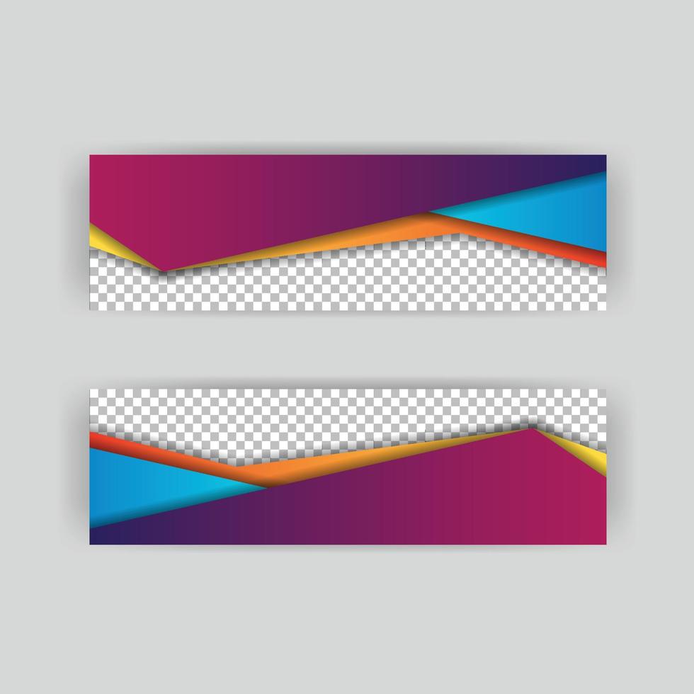 set banner background template with modern shape free vector art