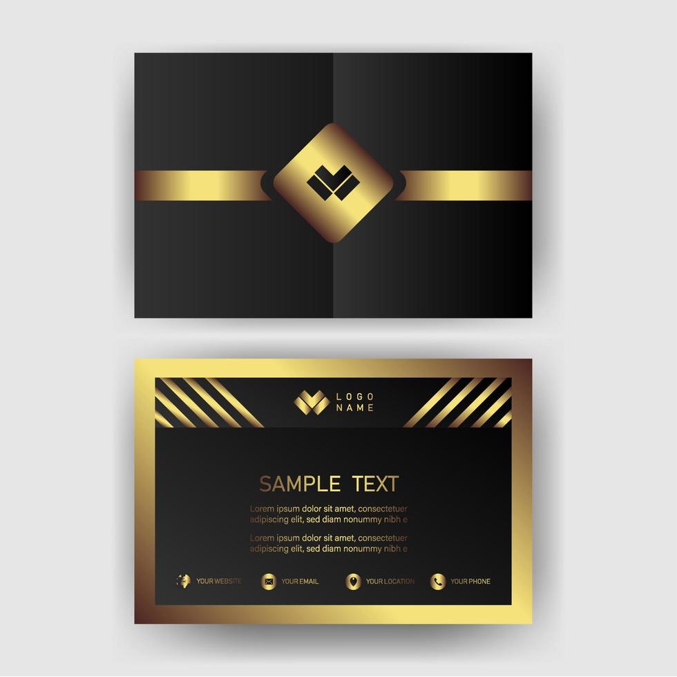 Creative black dark business card Template modern and Clean design vector