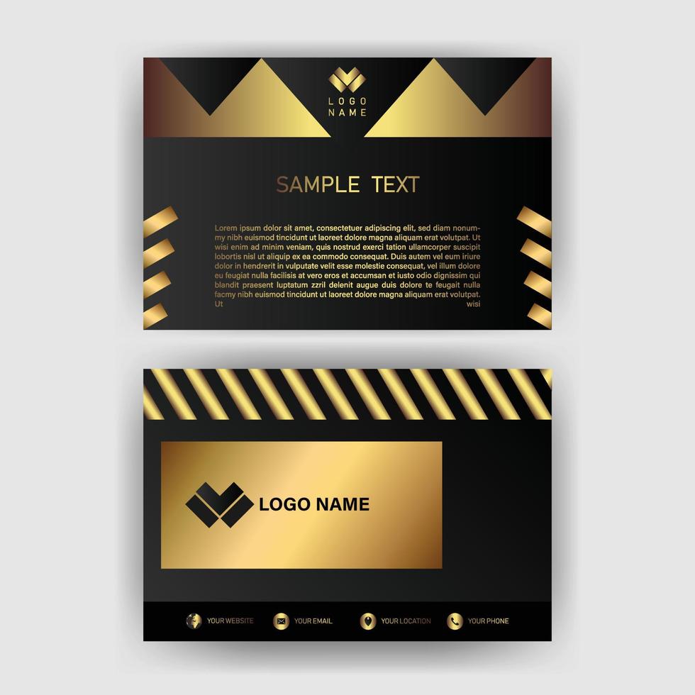 Creative black dark business card Template modern and Clean design vector