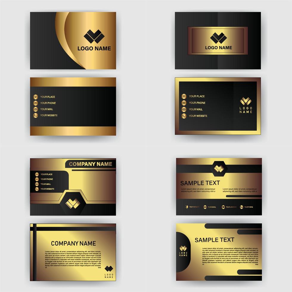 Creative black dark business card Template modern and Clean design vector