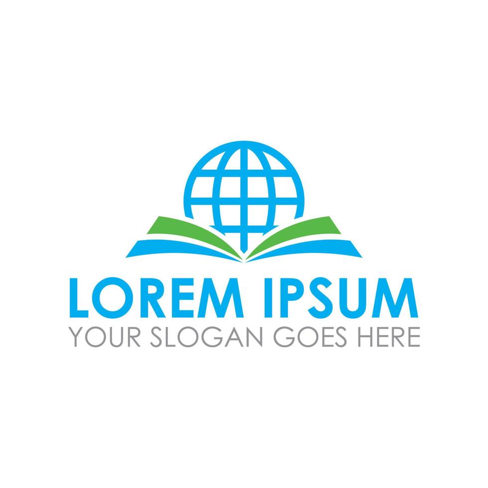 book globe vector , education logo