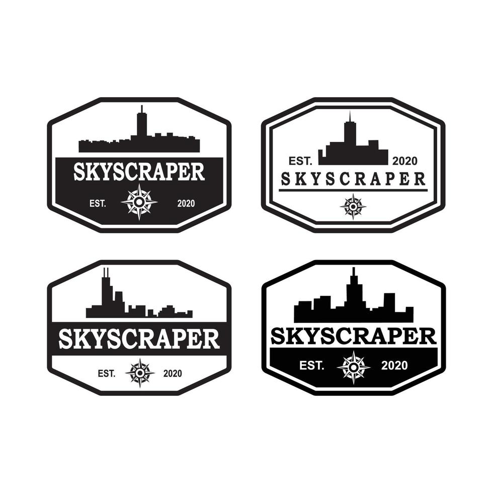 A Set Of American Skyscraper Logo , A Set Of Architecture Logo vector