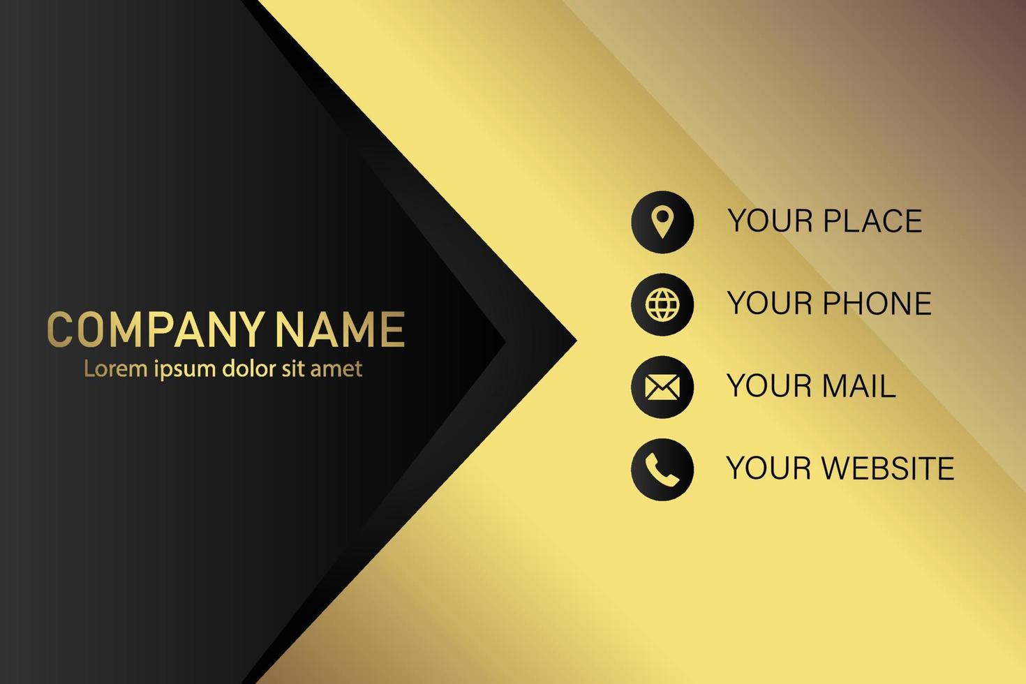 Creative black dark business card Template modern and Clean design vector