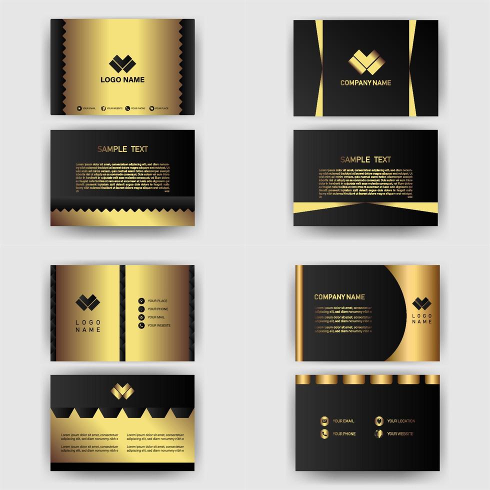 Creative black dark business card Template modern and Clean design vector