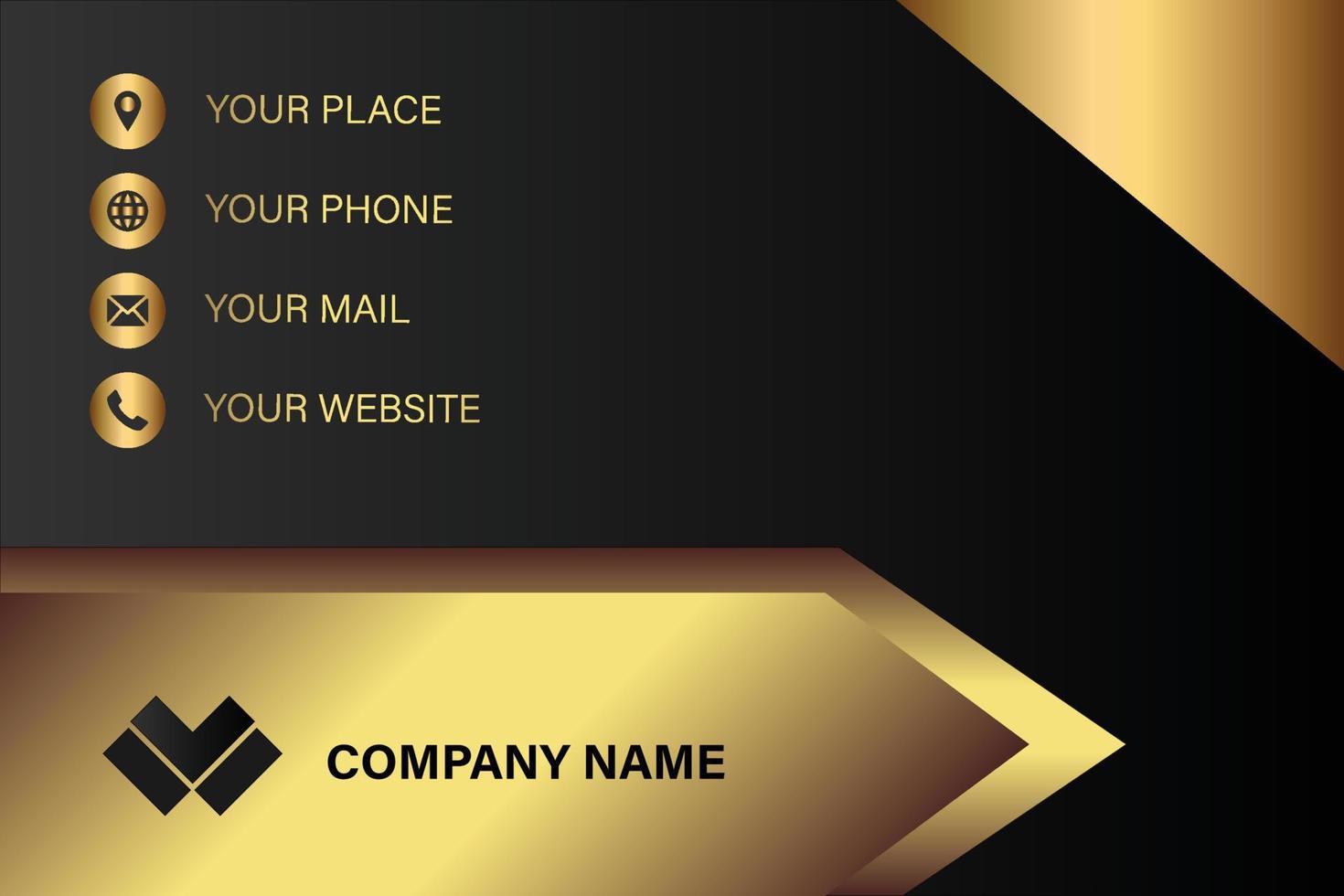 Creative black dark business card Template modern and Clean design vector