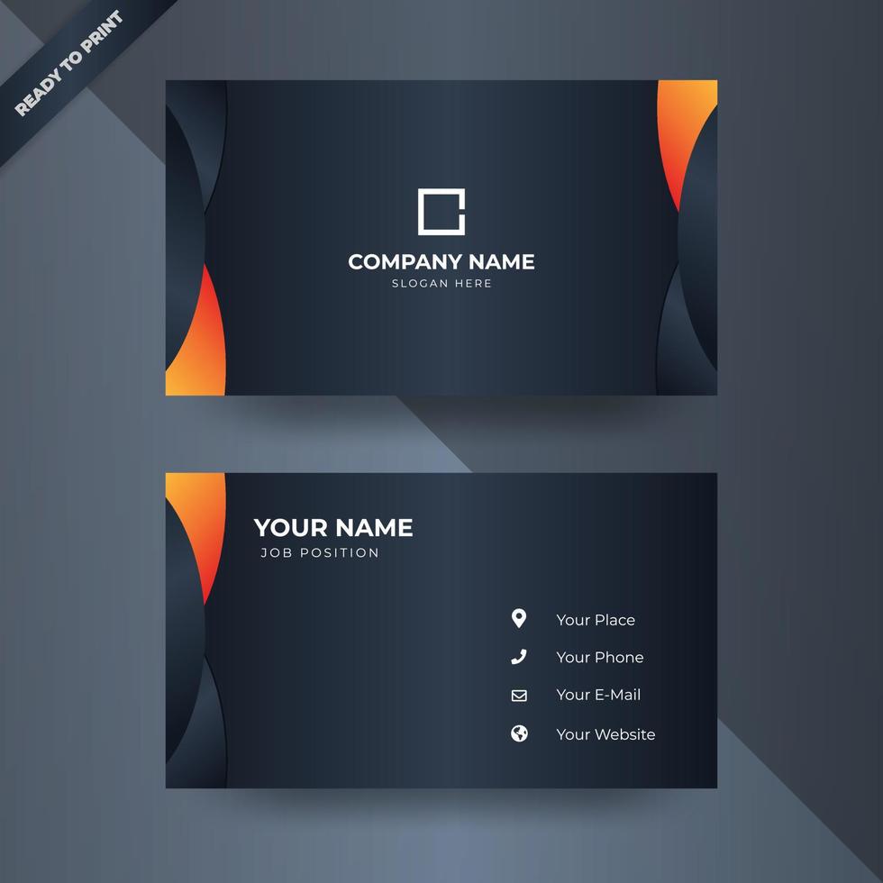 Modern business card design template with awesome color vector