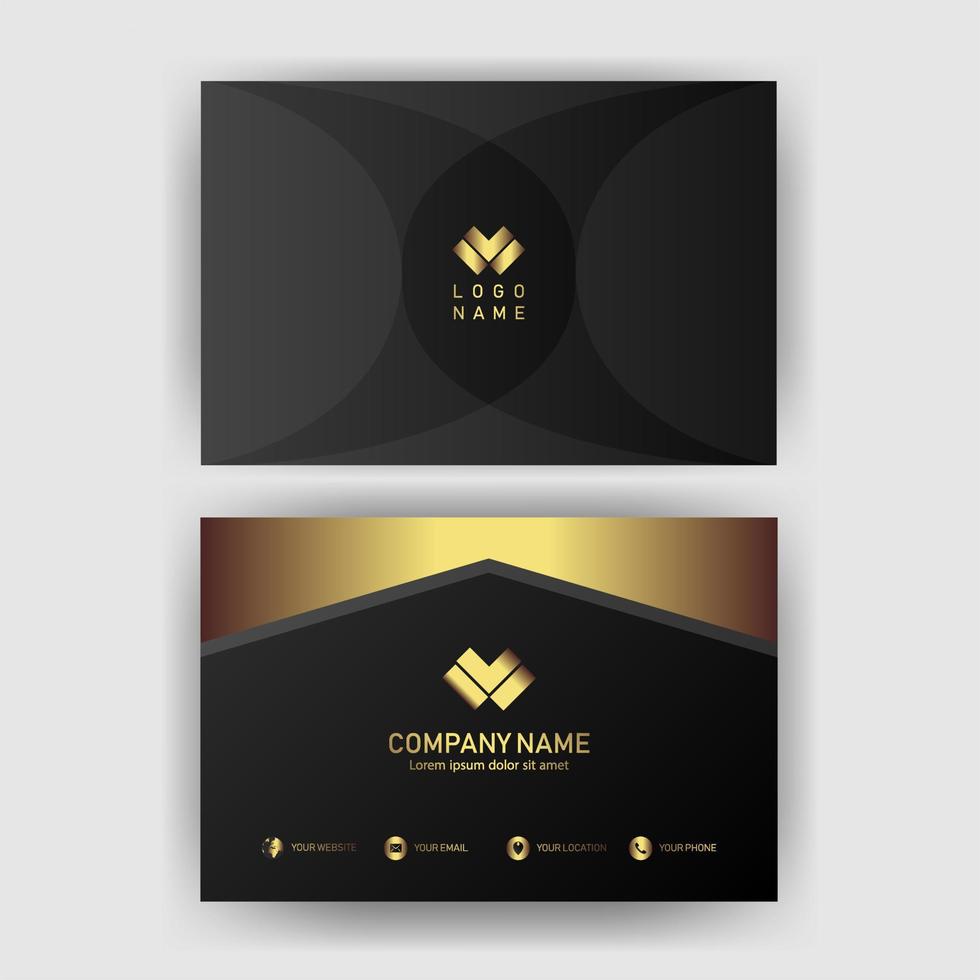 Creative black dark business card Template modern and Clean design vector