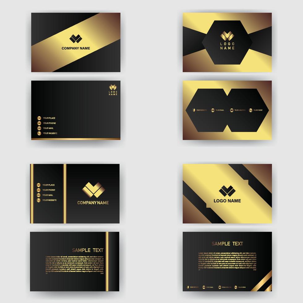 Creative black dark business card Template modern and Clean design vector