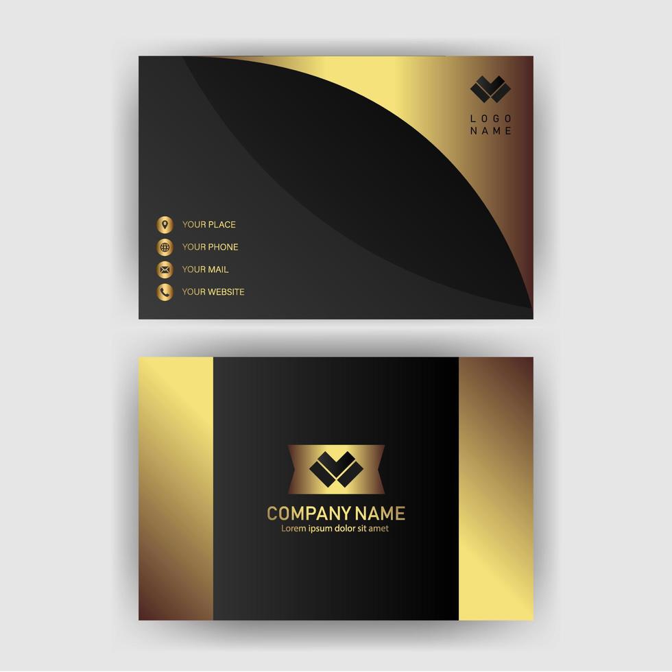 Creative black dark business card Template modern and Clean design vector