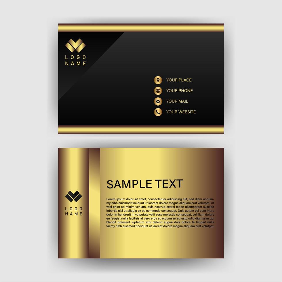 Creative black dark business card Template modern and Clean design vector