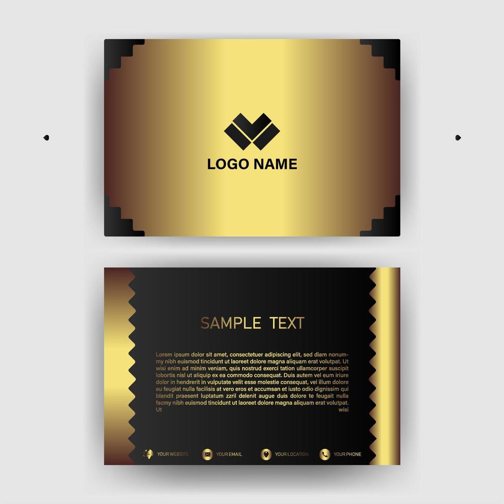 Creative black dark business card Template modern and Clean design vector