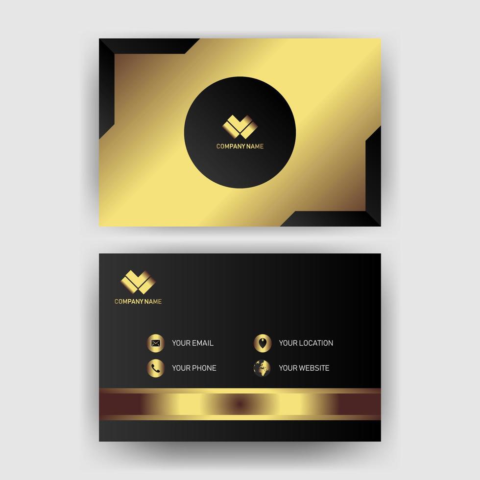 Creative black dark business card Template modern and Clean design vector