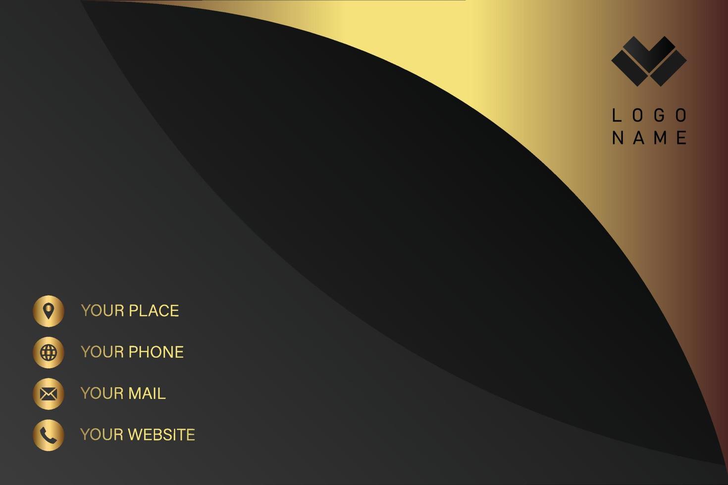 Creative black dark business card Template modern and Clean design vector