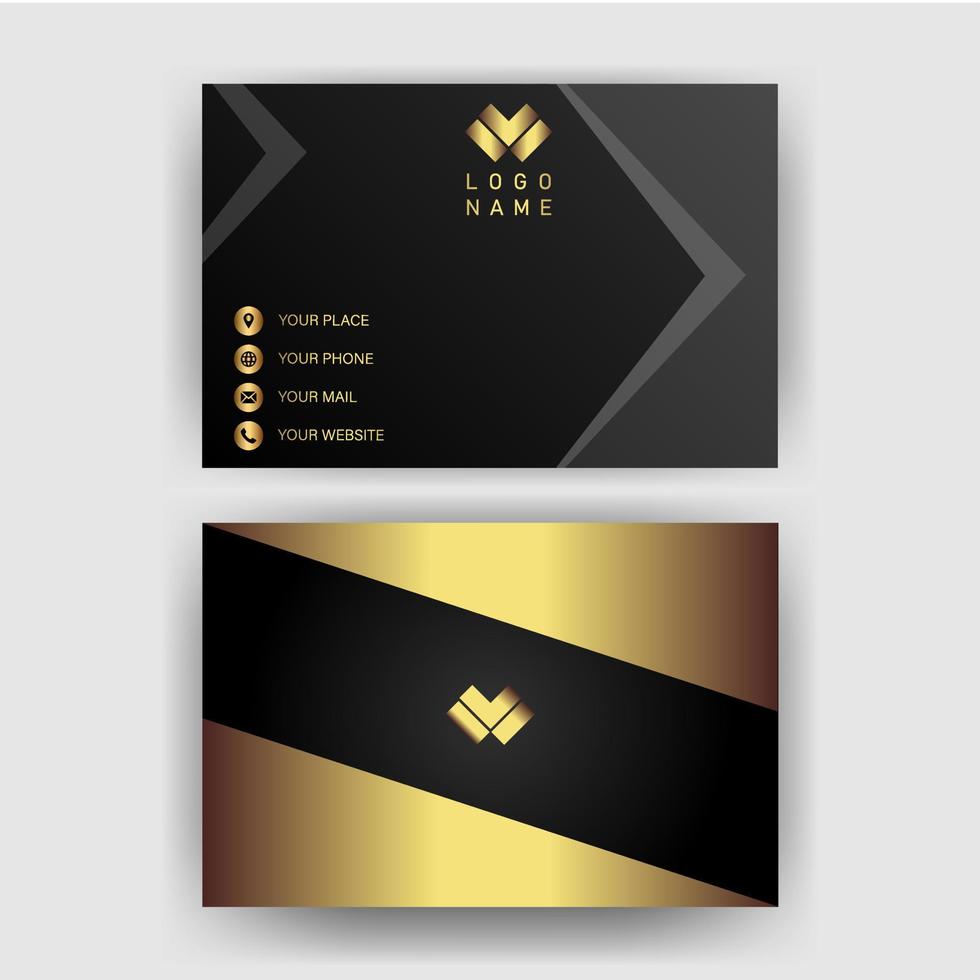 Creative black dark business card Template modern and Clean design vector