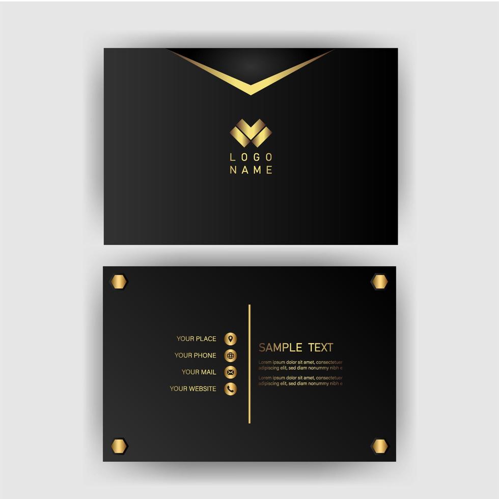 Creative black dark business card Template modern and Clean design vector