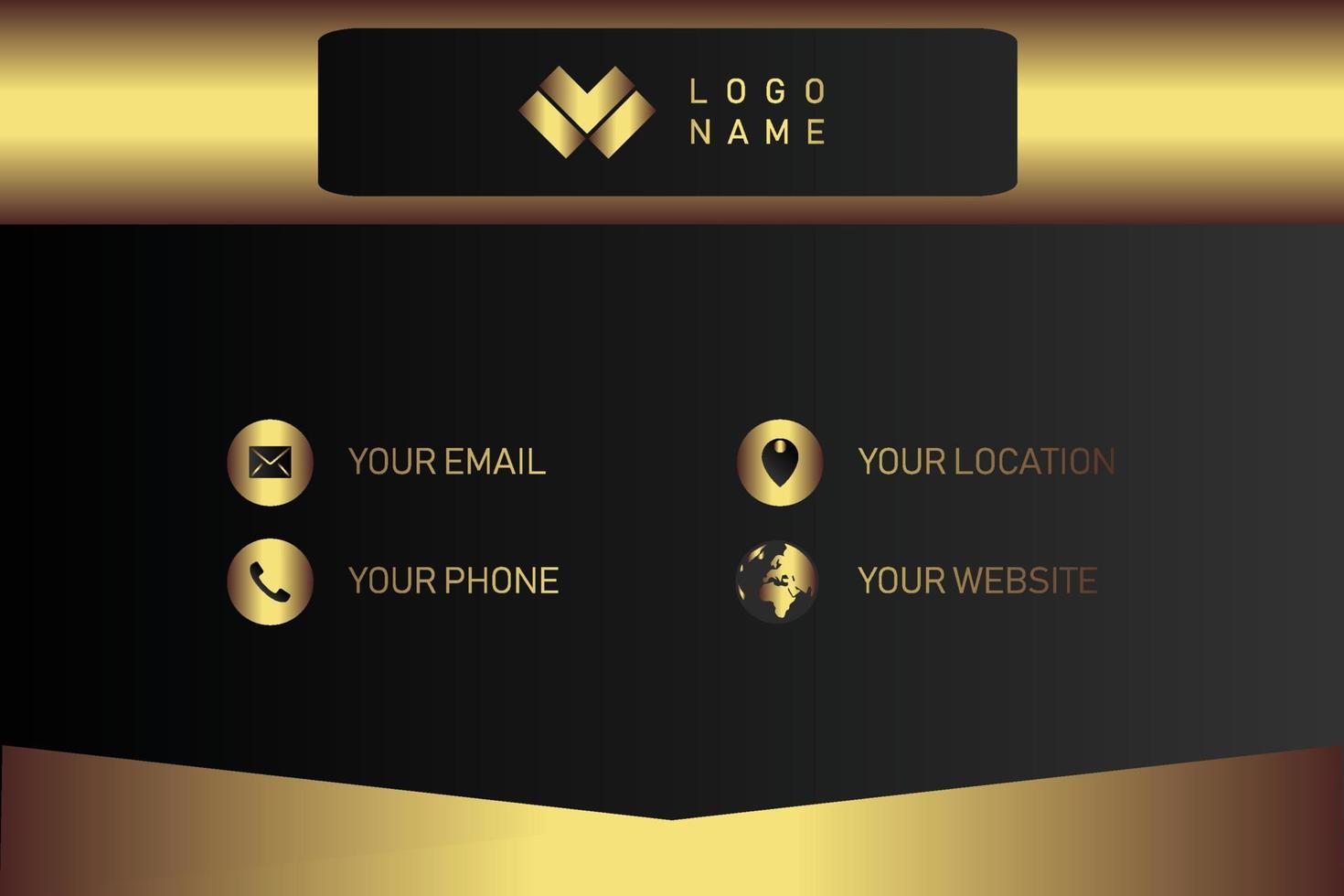 Creative black dark business card Template modern and Clean design vector