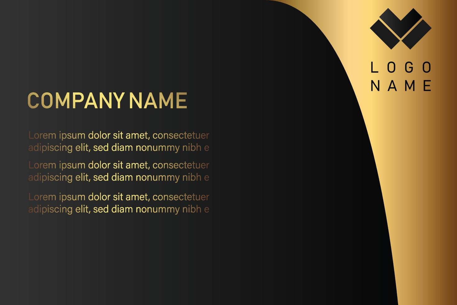 Creative black dark business card Template modern and Clean design vector