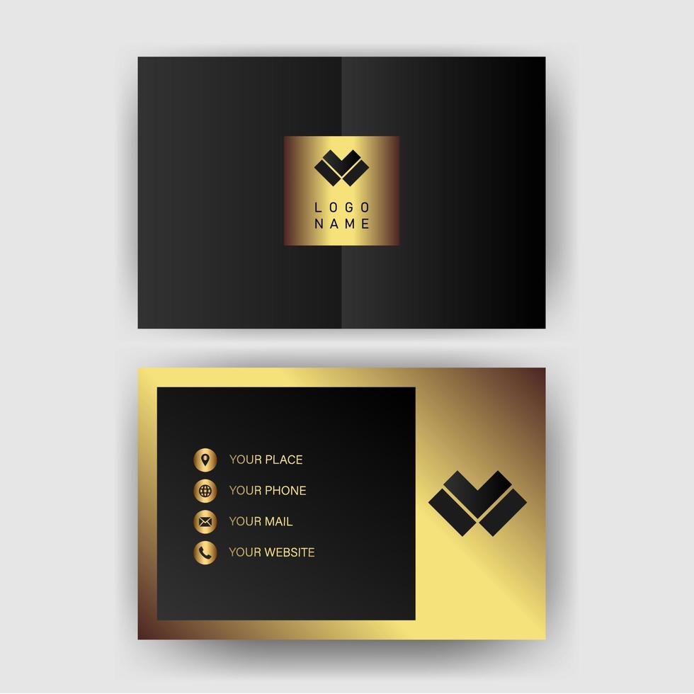 Creative black dark business card Template modern and Clean design vector