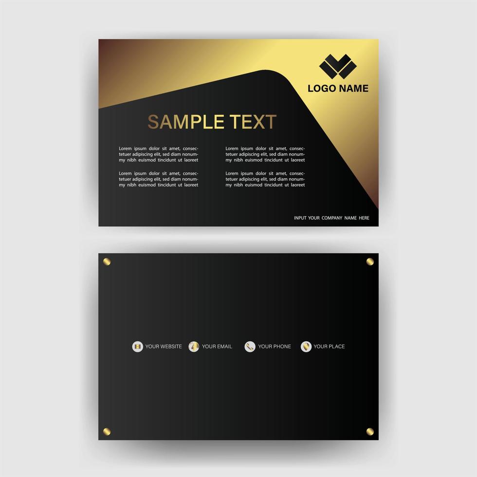 Creative black dark business card Template modern and Clean design vector