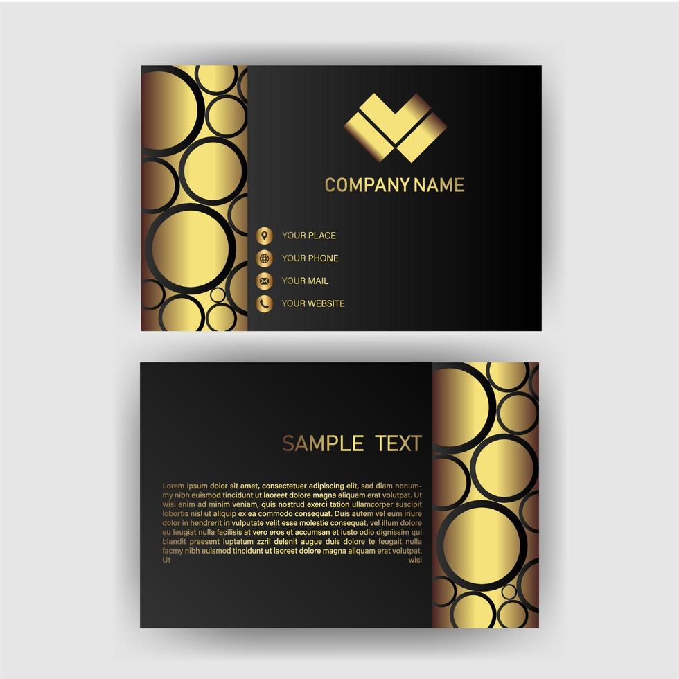 Creative black dark business card Template modern and Clean design vector