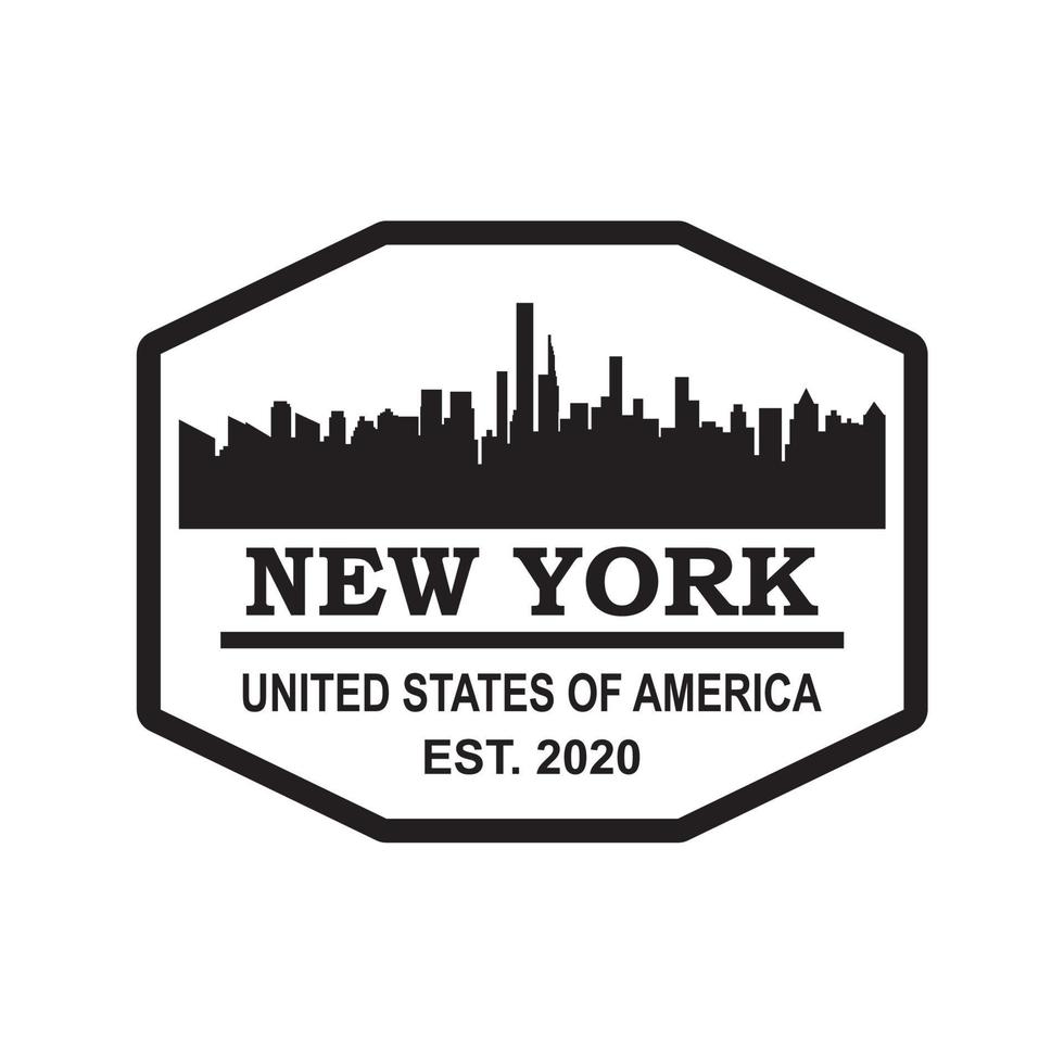 New York Skyline Silhouette Vector , Usa Skyscraper Logo