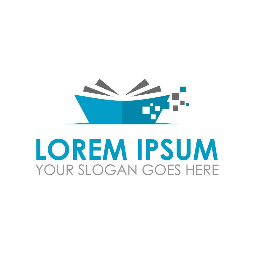 digital book vector , education logo