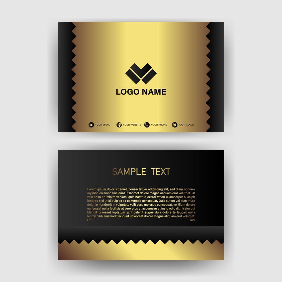 Creative black dark business card Template modern and Clean design vector