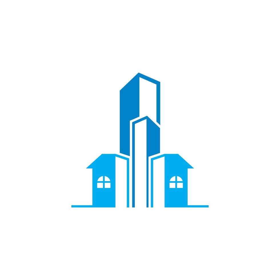 logotipo inmobiliario, logotipo de construcción de edificios vector