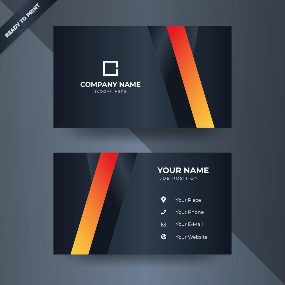 Modern business card design template with awesome color vector