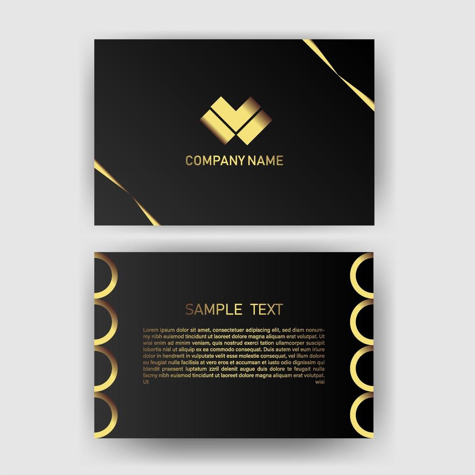 Creative black dark business card Template modern and Clean design vector