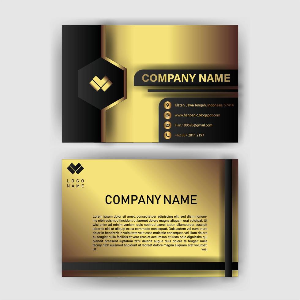 Creative black dark business card Template modern and Clean design vector