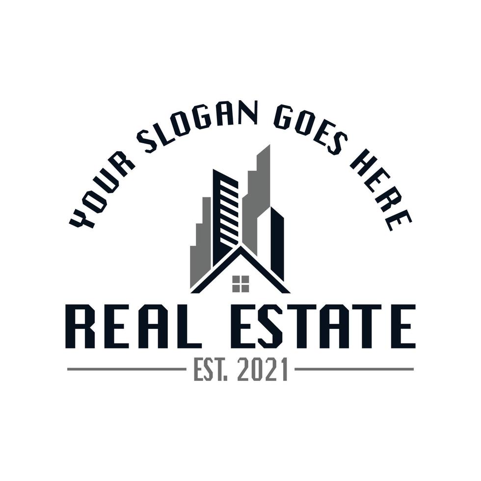 logotipo inmobiliario, vector de construcción