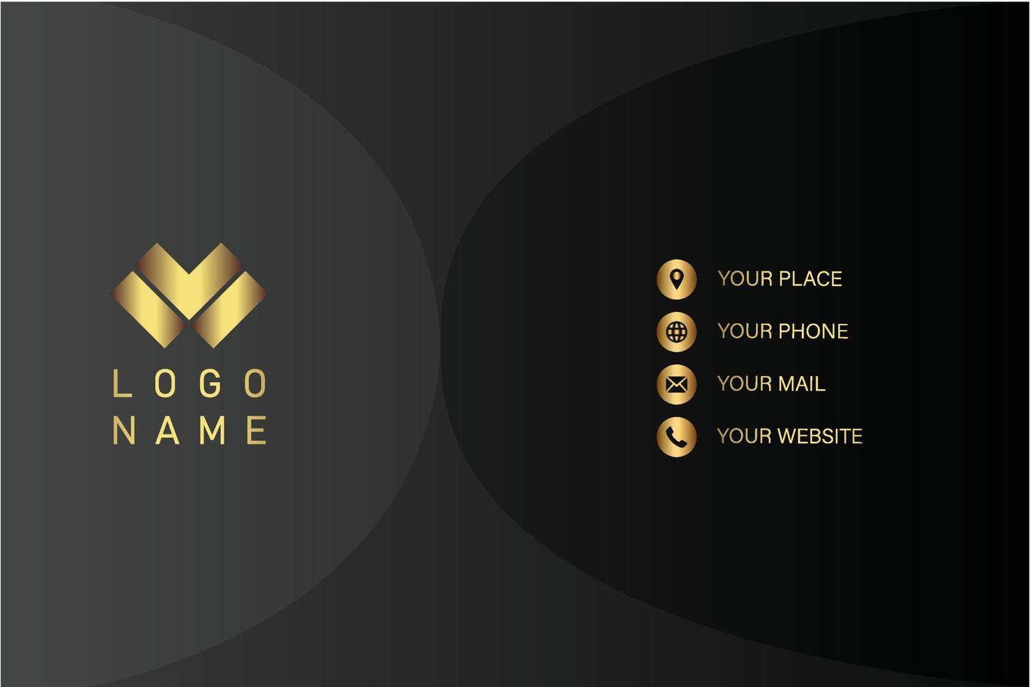 Creative black dark business card Template modern and Clean design vector