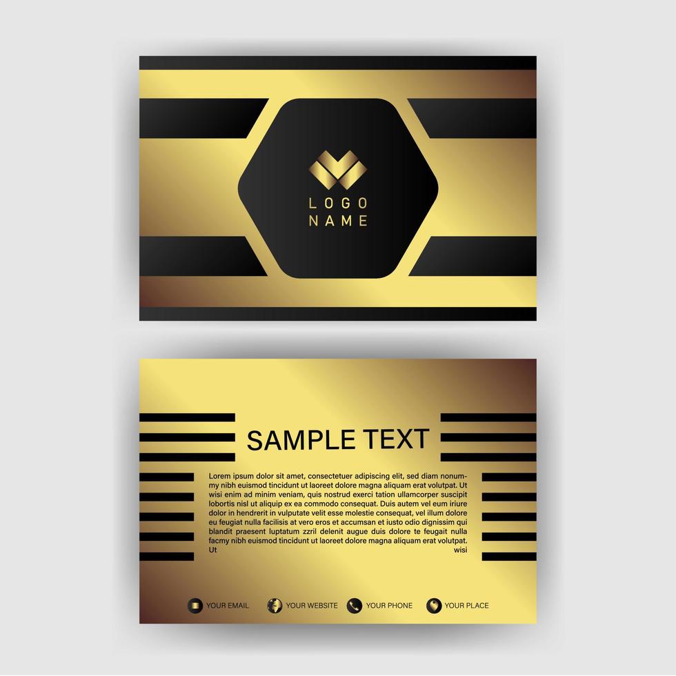 Creative black dark business card Template modern and Clean design vector