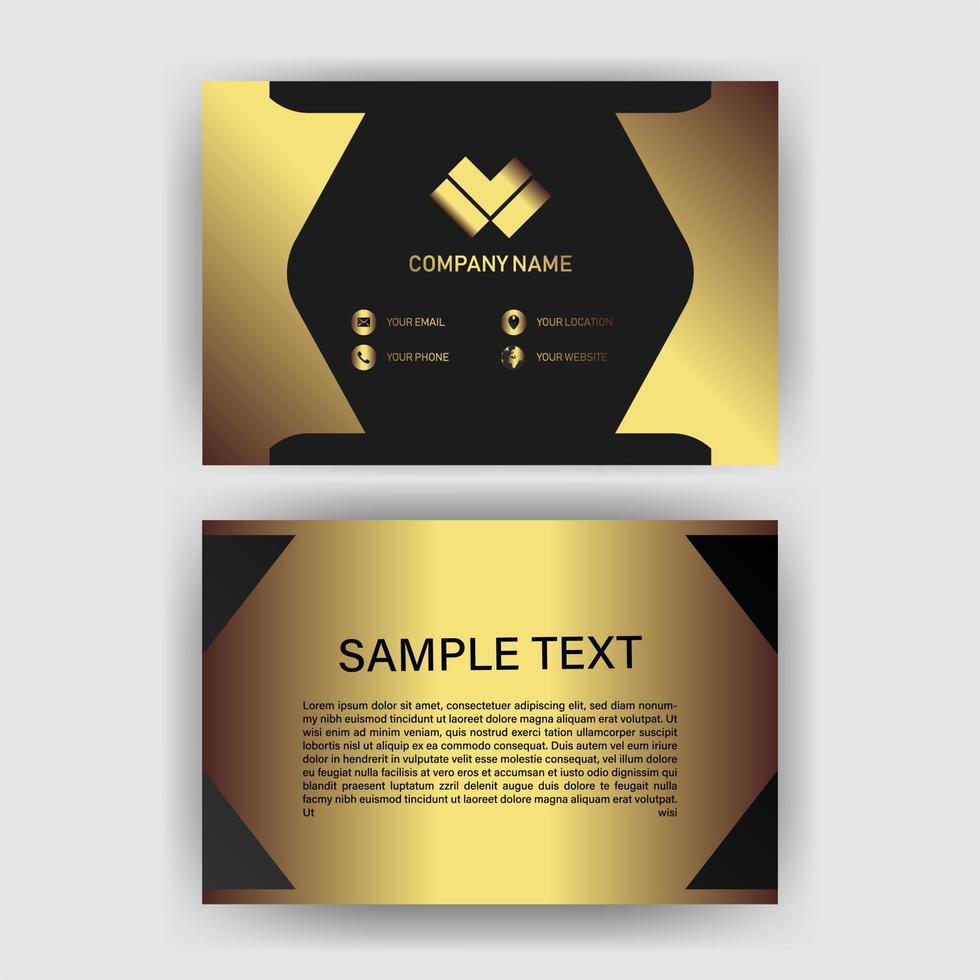 Creative black dark business card Template modern and Clean design vector