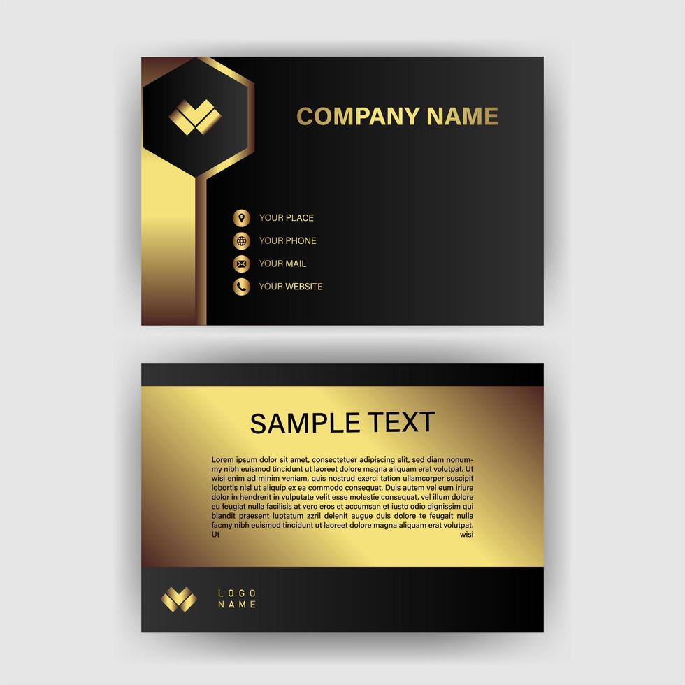 Creative black dark business card Template modern and Clean design vector