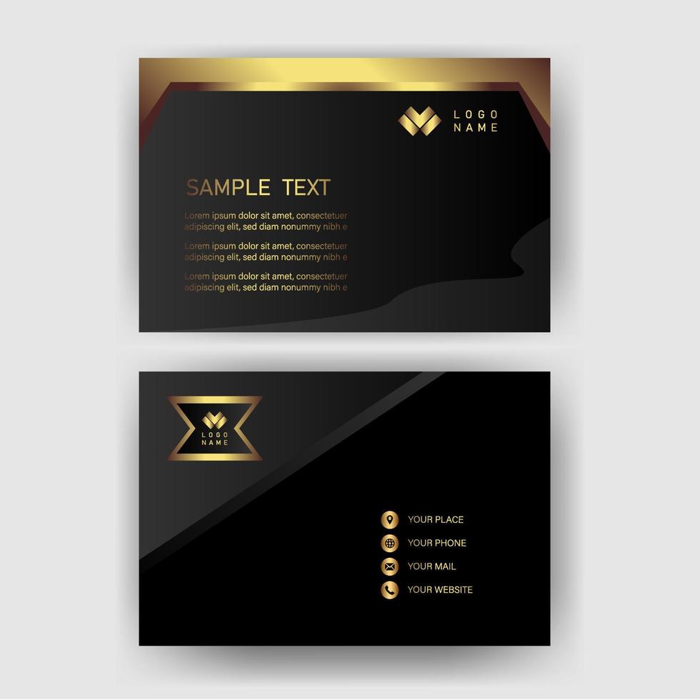 Creative black dark business card Template modern and Clean design vector