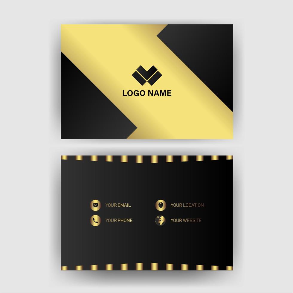 Creative black dark business card Template modern and Clean design vector