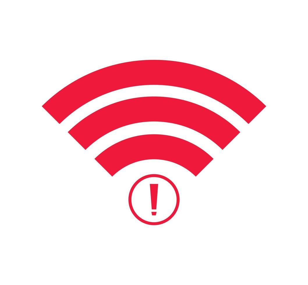 no Wireless network sign symbol icon red color. No wifi icon vector