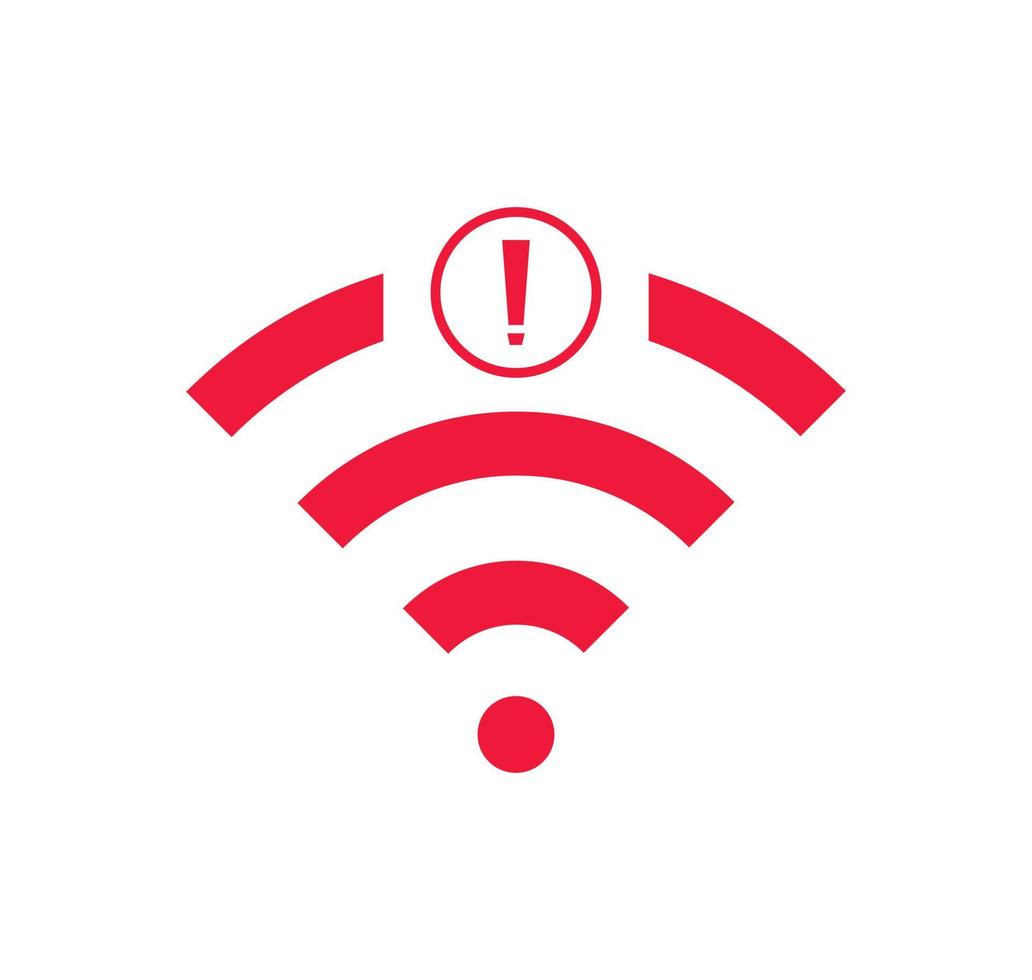 no hay señal de red inalámbrica icono de símbolo de color rojo. sin icono wifi vector