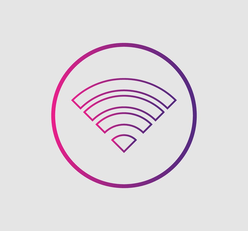 Wifi wireless signal icon sign vector gradient color