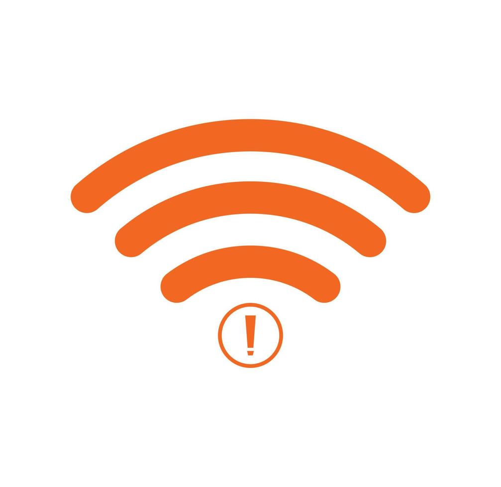 no Wifi wireless icon vector orange color.  no wi-fi connection icon